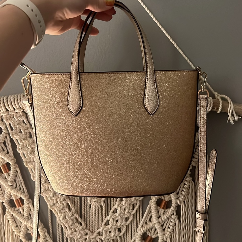 Kate Spade Tinsel Glitter Satchel- Rose Gold - Picture 4 of 8